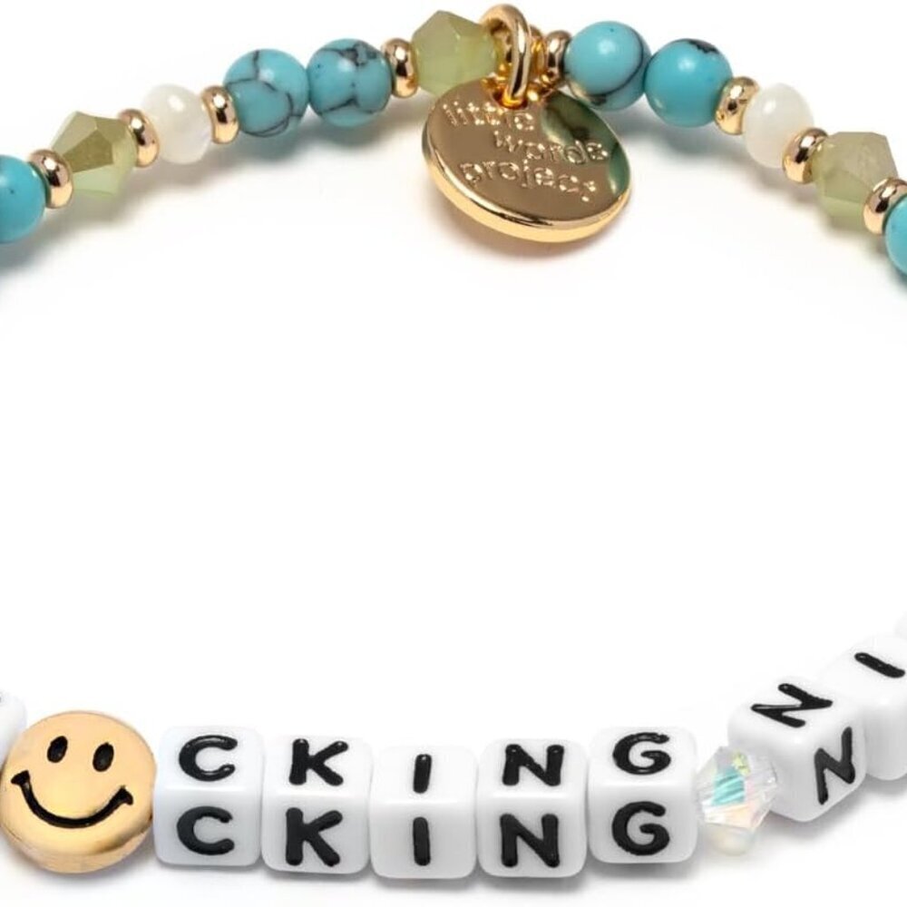 F*cking Nice Beaded Bracelet Women Men Positive Message Gift Elastic